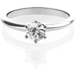 Pierścionek zaręczynowy białe złoto z diamentem od 0.17ct