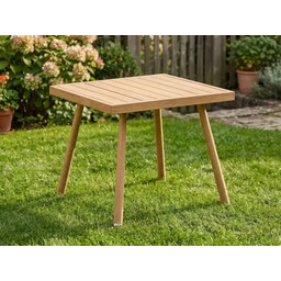 Stolik ogrodowy SERANO aluminiowy kwadratowy 50x50cm imitacja drewna