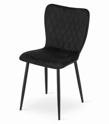 ELEGANCKIE KRZESŁO FIESTA CZARNY WELUR ZESTAW 4 SZTUKI