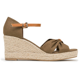 Damskie espadryle z kokardą z przodu khaki