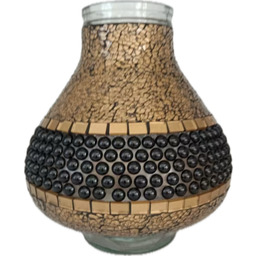 Znicz witraż karafa koral SZKA3K 36 cm złoty