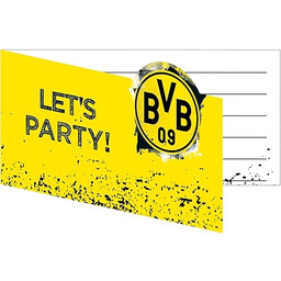 Amscan 9908534 - Zaproszenia BVB, 8 sztuk,
