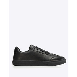 Męskie sneakersy ze skóry licowej czarne