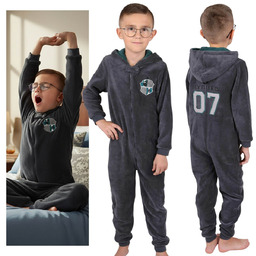 HARRY POTTER Slytherin Jednoczęściowa piżama dziecięca, POLAROWA CIEPŁA