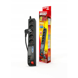 Listwa przeciwprzepięciowa Acar 504WF 3,0m czarna