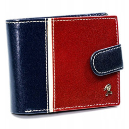 Portfel skórzany czerwono- granatowy Rovicky 324L-RBA-D NAVY-RED