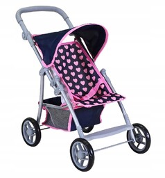 Wózek spacerówka Liba dla lalek Pink Hearts Knorr