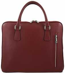 Skórzana torba na laptopa Casual - Czerwona