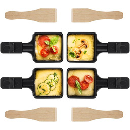 Zestaw 4 patelni raclette, zamienników patelni do raclette