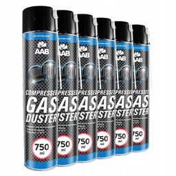 6x Aabcooling Sprężone Powietrze 750ml 12xRURKA Czyszczenie Telefonu