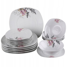 Serwis Obiadowy Porcelanowy 18EL 6OSÓB Komplet Zestaw Talerzy