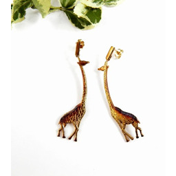 Kolczyki - Żyrafy brązowe