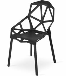 NOWOCZESNE KRZESŁO SONIC CZERŃ POLIPROPYLEN ZESTAW 4 SZTUKI