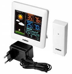 Stacja Pogody Meteo SP93 Dcf Czujnik Zasilacz