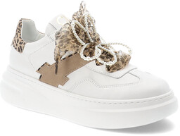 Chebello Białe Sneakersy Eleganckie Obuwie Damskie Z Wyrazistym