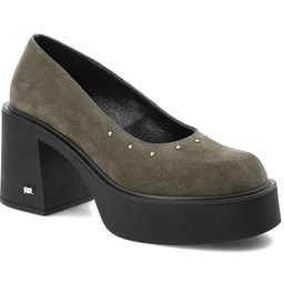 Karino Zielone Półbuty Eleganckie Obuwie Damskie