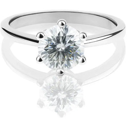 Pierścionek zaręczynowy z białego złota z diamentem laboratoryjnym