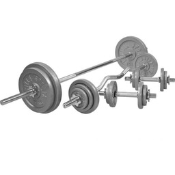 Zestaw 100kg Sztanga prosta + łamana + hantle