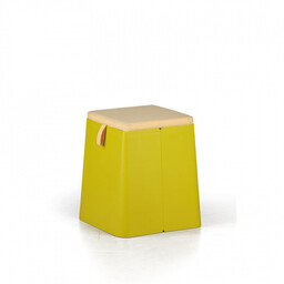 Taboret plastikowy z poduszką BILLY, żółty