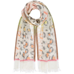 Damski szal panterka pomarańczowy Passigatti