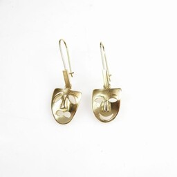 Kolczyki Maski teatralne srebrne pozłacane - Smutek