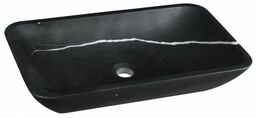 Umywalka kamienna 60x11x35 cm, czarny Marquin mat BLOK