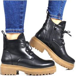 Damskie Trapery Botki Na Traperowej Podeszwie Sergio Leone