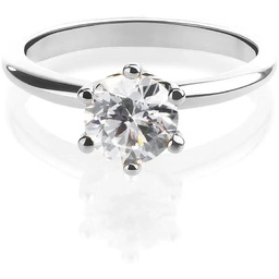 Pierścionek zaręczynowy z białego złota z diamentem laboratoryjnym