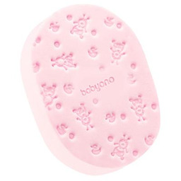 Babyono Gąbka kąpielowa dla dzieci i niemowląt różowa,