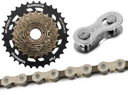 Shimano Zestaw Wolnobieg nakręcany MF-TZ500 MEGARANGE 7 rz.
