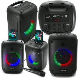 Bezprzewodowy Głośnik Bluetooth Bt Radiem Mikrofon Karaoke Aux