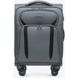 Miękka walizka kabinowa dwukolorowa szaro - czarna