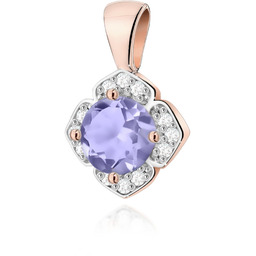 Złota zawieszka wisiorek Z0571 Tanzanit 0,50ct różowe złoto