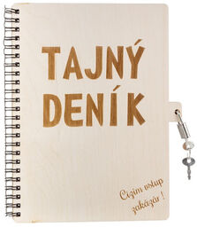 ČistéDřevo Notes drewniany A5 z zamkiem Sekretny pamiętnik