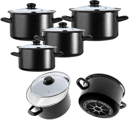 Zestaw garnków emaliowanych Pruno 2L, 3L, 4L, 5L