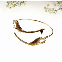 Bransoletka srebrna - Żyrafy brązowe