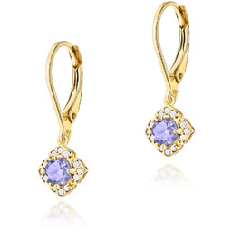 Złote kolczyki K0571 Tanzanit 2 x 0,35ct żółte