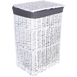 Elior Biało szary wiklinowy kosz na pranie 72L