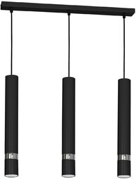 Lampa wisząca Rondo czarna/chrom 3-punktowa długa Luminex, możliwość
