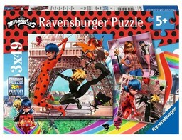 RAVENSBURGER Puzzle Miraculous Biedronka i Czarny Kot 5189