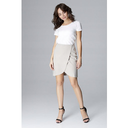 Kopertowa SPÓDNICA elegancka midi szara L