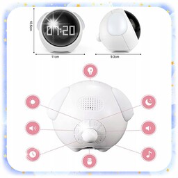 Zegar Budzik Dla Dzieci Emoji Lampka Nocna Led