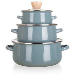 Garnek tradycyjny komplet garnków emaliowanych Natural Olive 6el