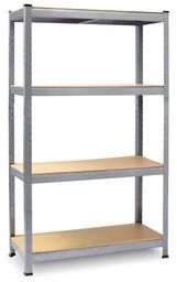 Regał magazynowy, metalowy, Plonos, 75x30x150 cm, srebrny ocynk