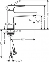 HANSGROHE 74502000 Metropol Jednouchwytowa bateria umywalkowa 100