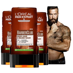 Loreal Men Barber Club, Żel pod prysznic, 3x300ml