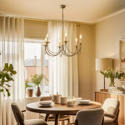 Żyrandol Dofa Lucea, możliwość ściemniania, brązowy / mosiężny,