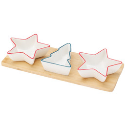 Miseczki na przekąski porcelanowe na tacy 4 el.