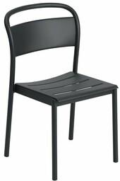 Muuto LINEAR SIDE Krzesło Ogrodowe Metalowe / Czarne