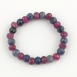 Pierścionek elastyczny - Rubin i Szafir